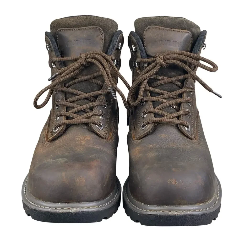 Wolverine Mens Floorhand Brown Leather Steel Toe Work Boot Size US 8
